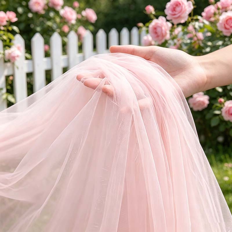 Wedding Balloon Arch - Soft Mist Light Pink Drape Tulle
