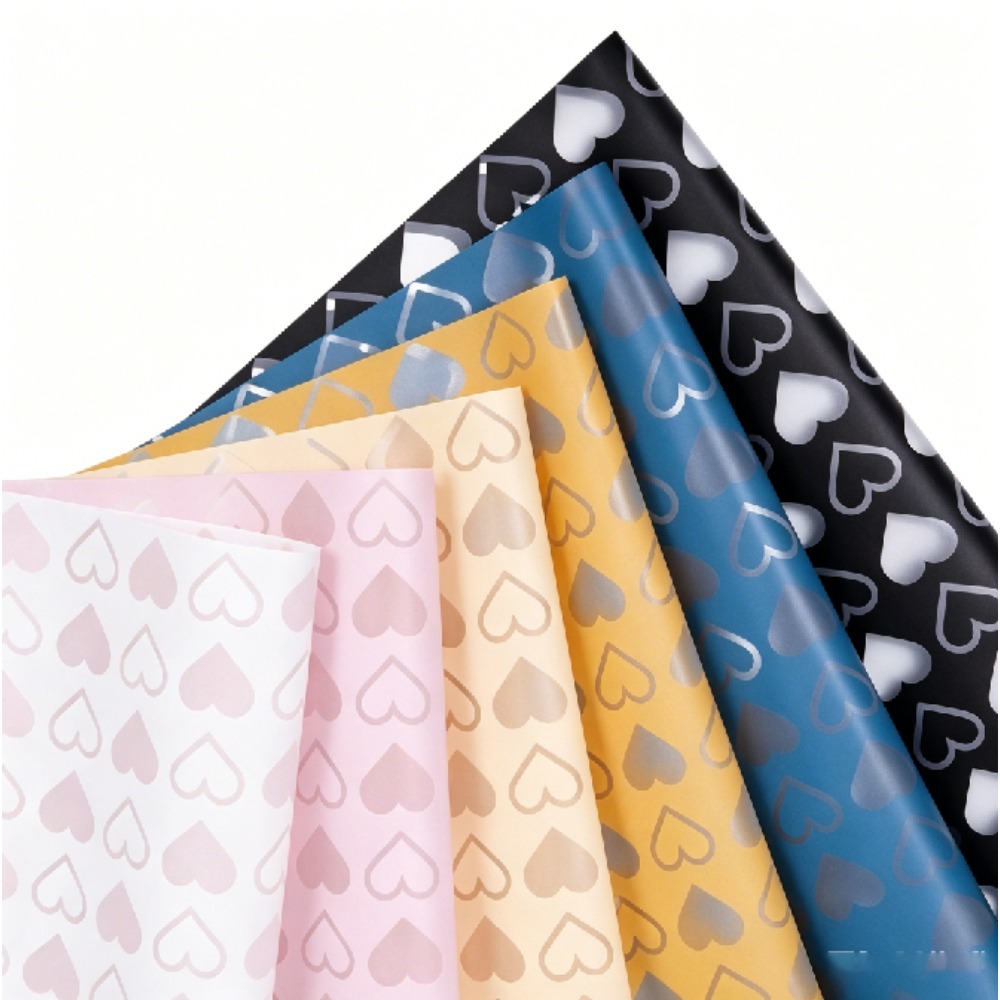 Wedding Supply Decor - Silver Heart Hansu Floral Wrap Paper