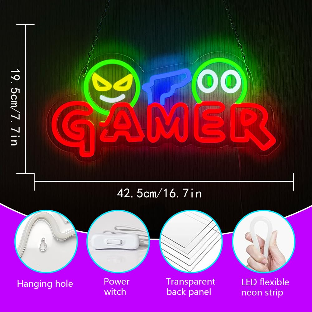 Gamer Neon Sign LED Wall Light - Wedding Zone recension och pris