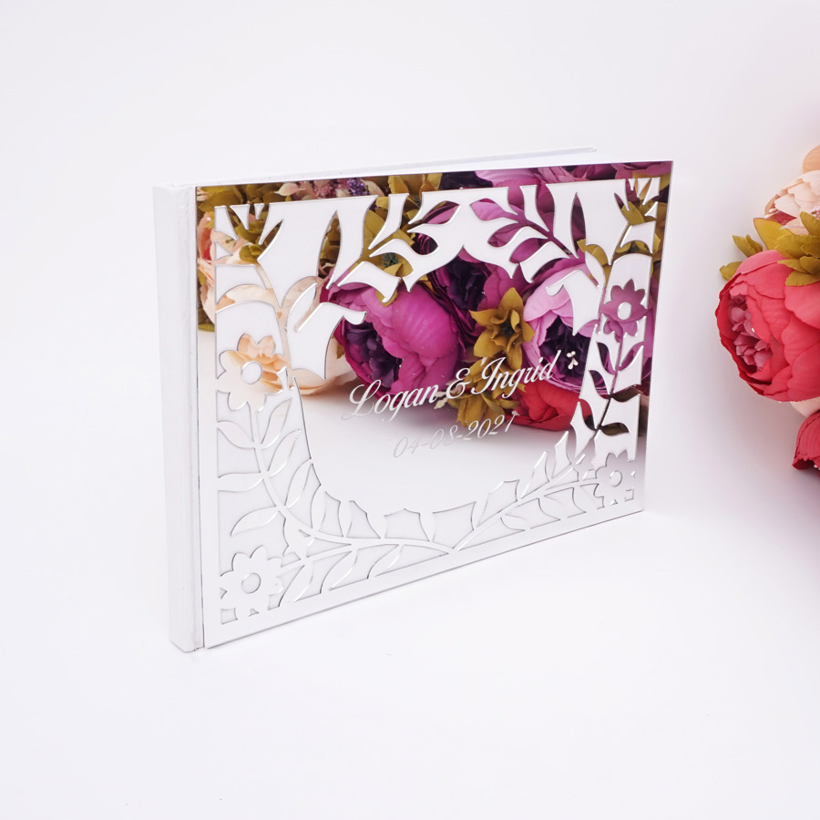 Luxury Hollow Floral Mirror Ac - Personalized Guest Book recension och pris