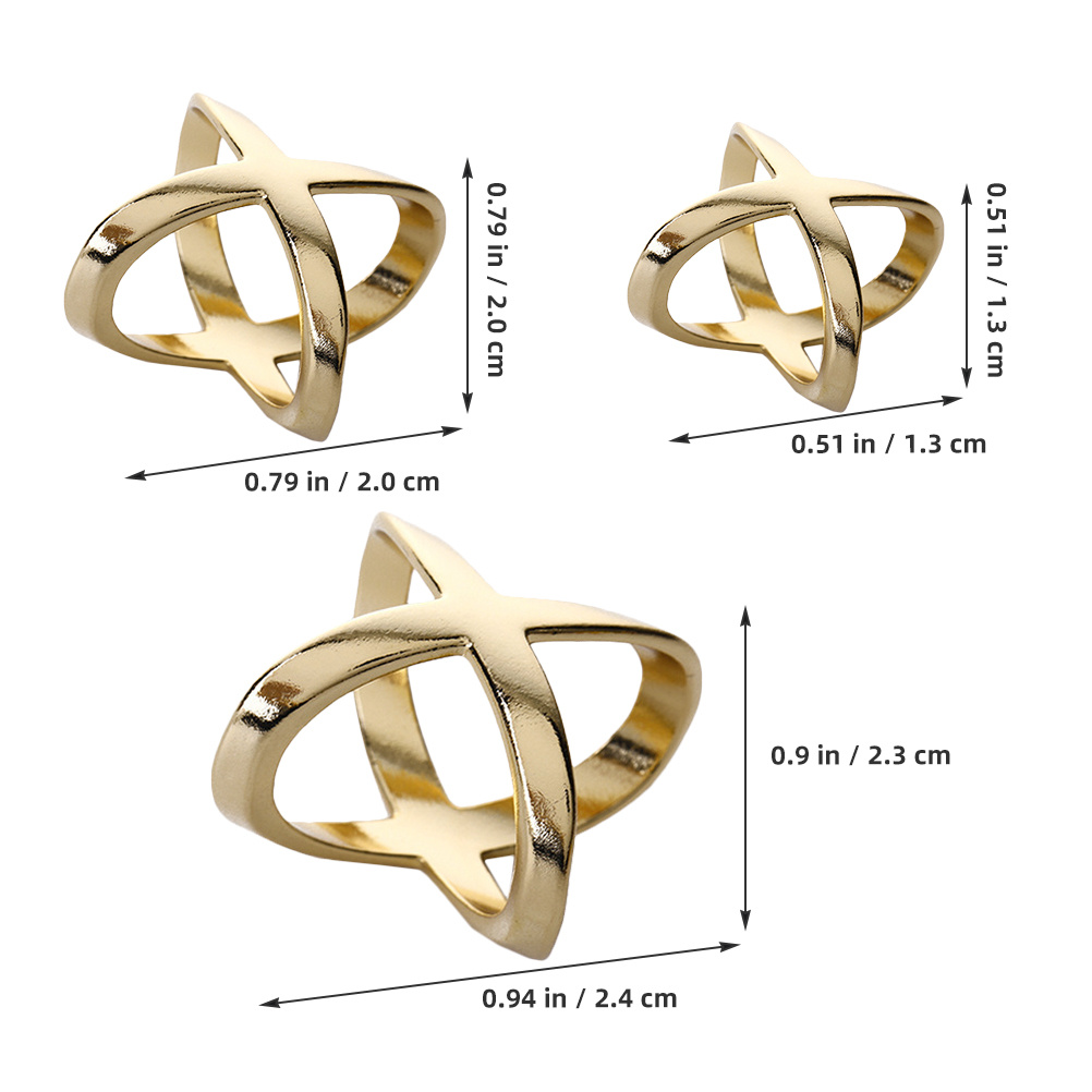 3pcs X Shaped Alloy Scarf Ring - Wedding Zone recension och pris