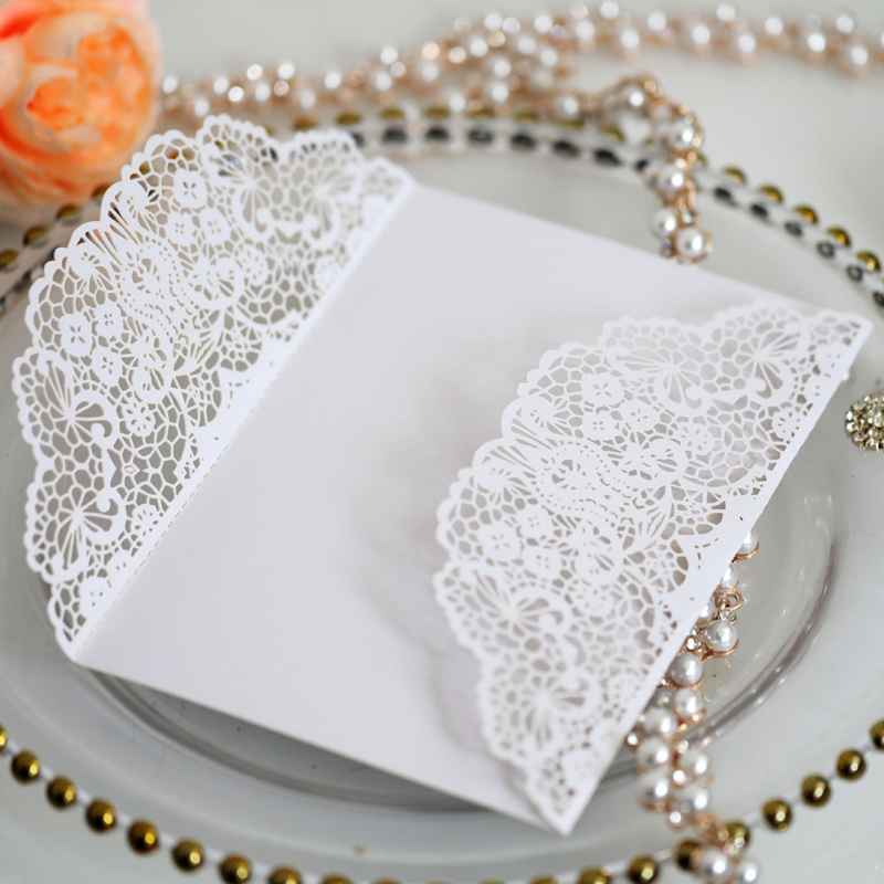 50pcs/lot White Laser Cut Wedd - Wedding Supply Business recension och pris