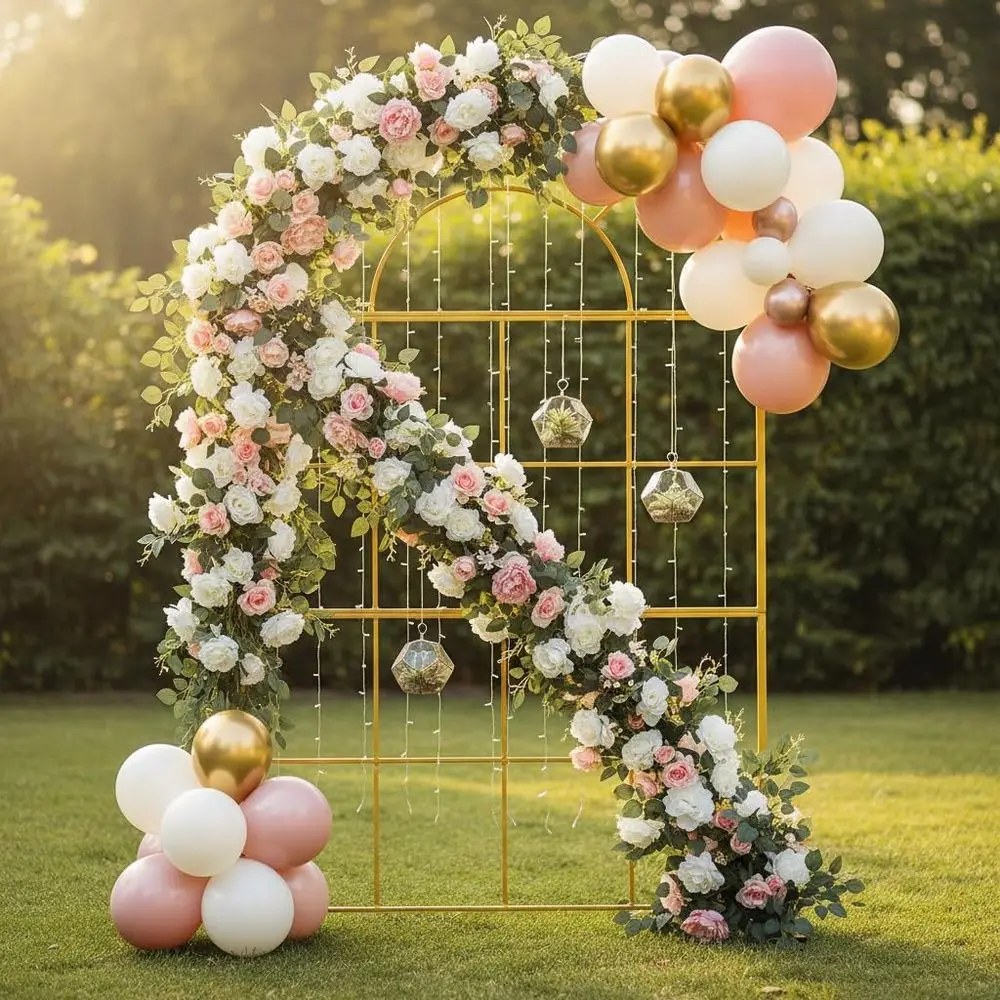 Gold Metal Wedding Arches, 6.5 - Wedding Balloon Arch recension och pris