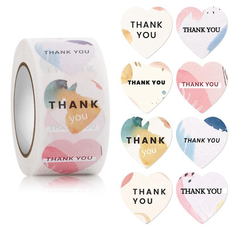 100-500pcs Heart Thank You Sti - Wedding Supply Business recension och pris