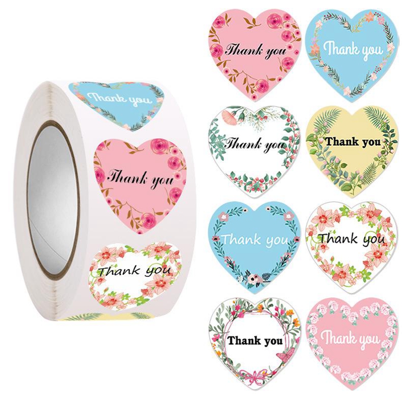100-500pcs Heart Thank You Sti - Wedding Supply Business recension och pris