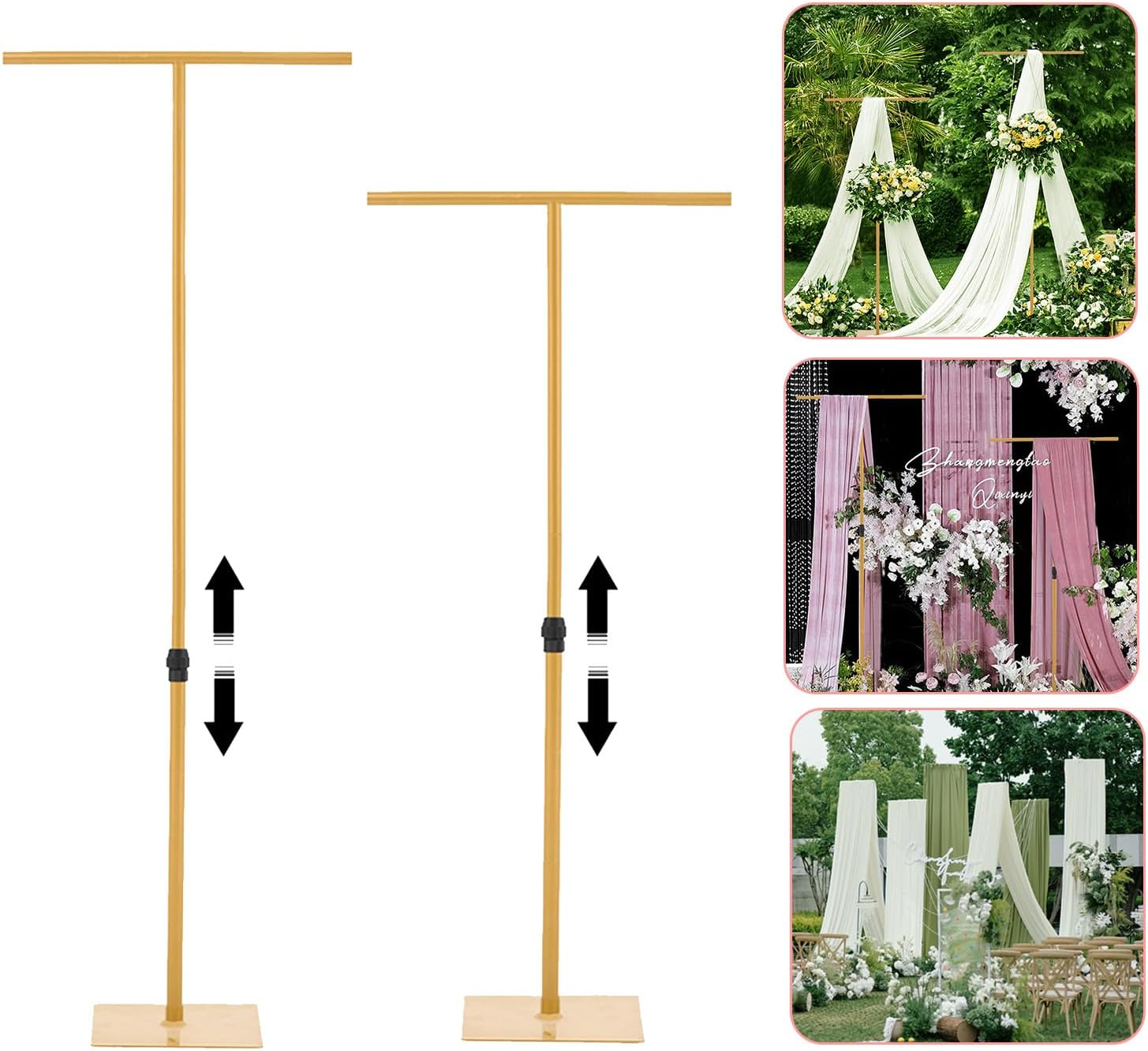 4pcs Gold 8FT Backdrop Stand A - Wedding Support recension och pris