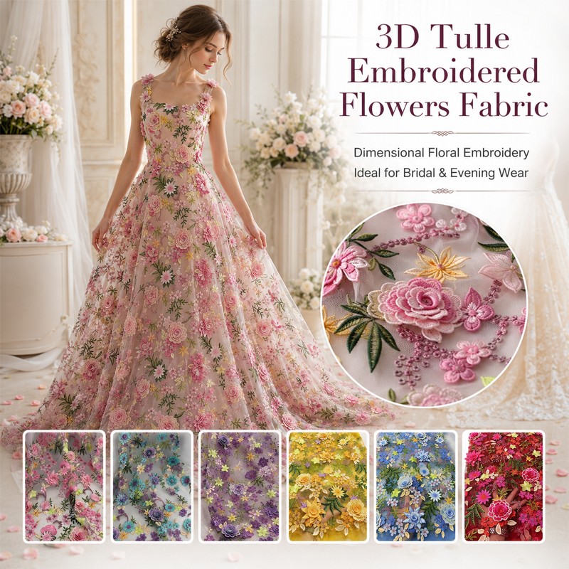 90x130cm 3D Floral Embroidered - Wedding Supply Wholesale recension och pris