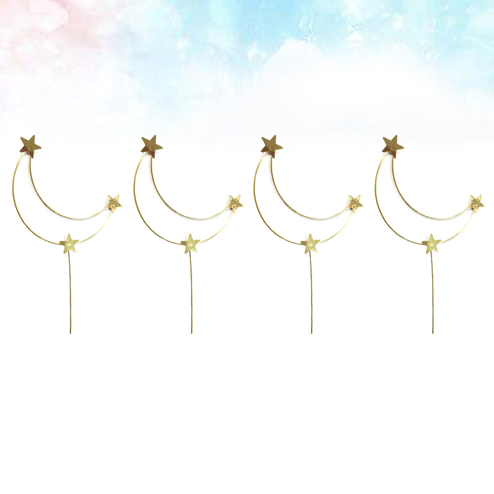 4Pcs Cake Topper Gold Star Moo - Wedding Supply Decor recension och pris