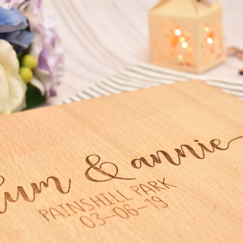 Custom Wooden Wedding Guest Bo - Personalized Guest Book recension och pris