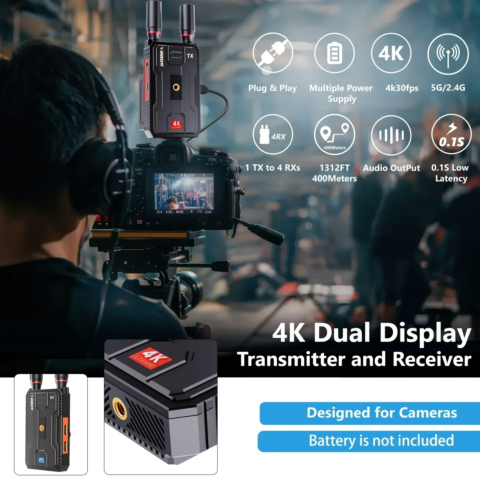 400m 5G 4K Wireless Video Tran - Wedding Support recension och pris