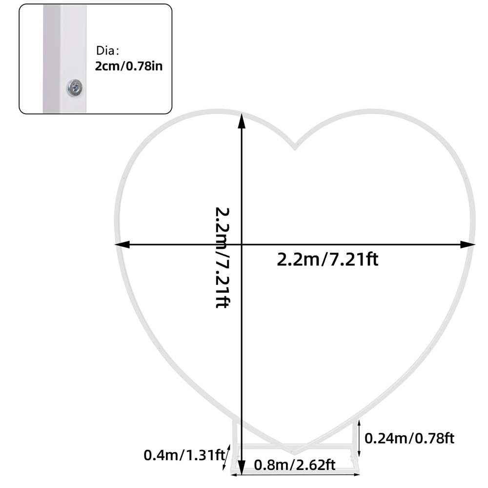 White Heart Shape Balloon Arch - Wedding Balloon Arch recension och pris